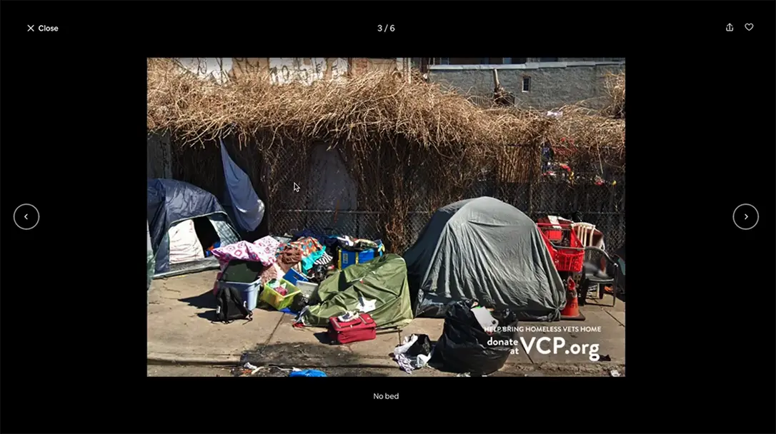 an encampment of homeless veterans