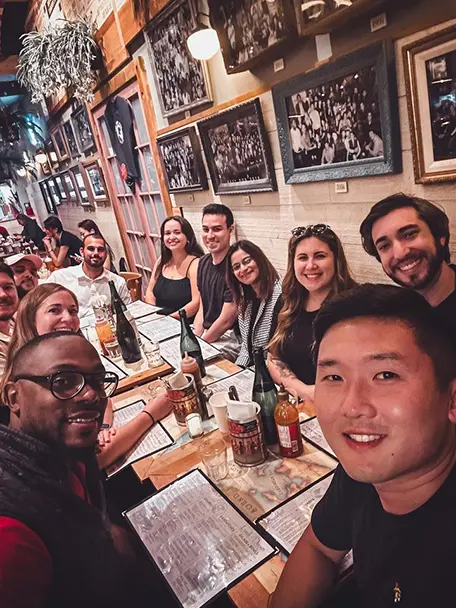 a group of BarkleyOKRP employees dining out